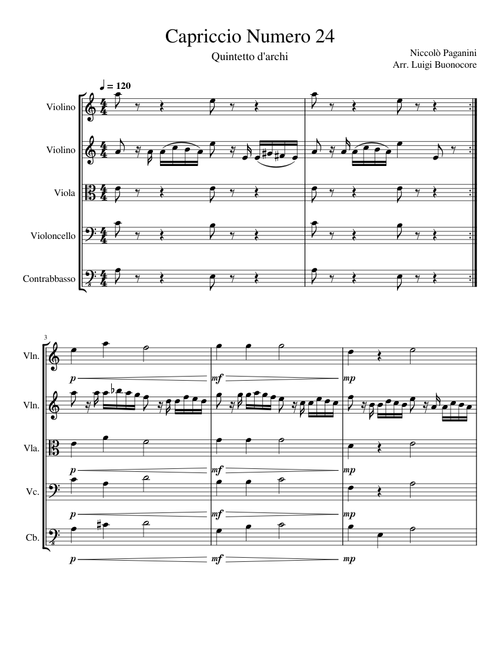 Caprice 24 – Niccolò Paganini Capriccio Numero 24 - Strings
