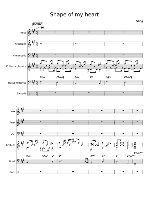 Shape of my heart - Sting +lyrics - Trascrizione By Gian Luigi Sabarino