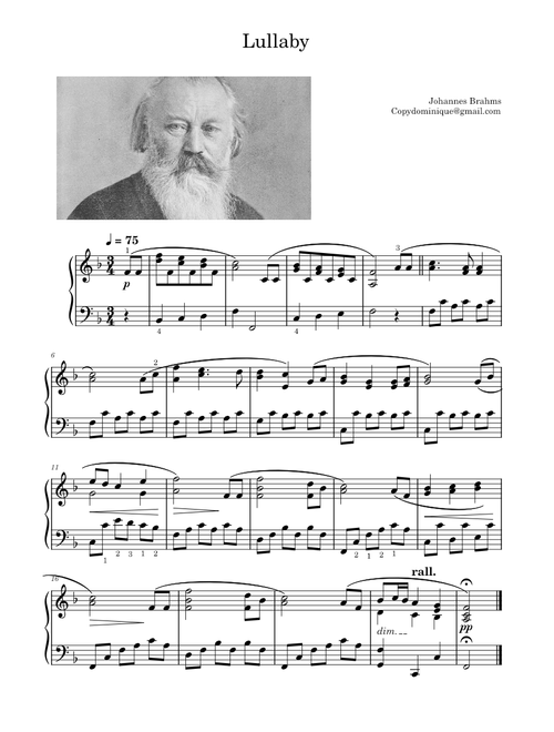 Lullaby – Johannes Brahms