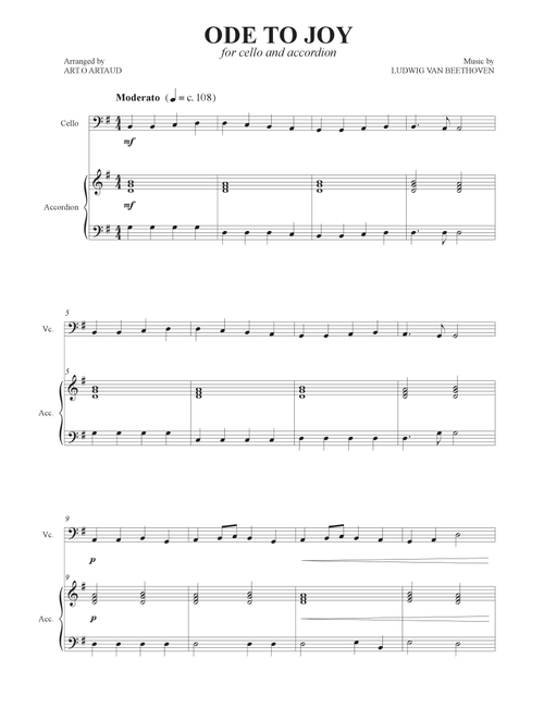 Ode to Joy (Arr. Art.o Artaud) - Ludwig van Beethoven (Instrumental Duet)