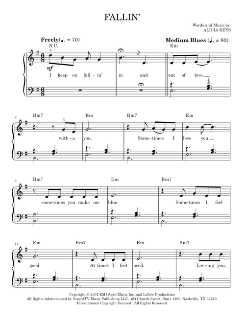 Fallin - Alicia Keys (Easy Piano)