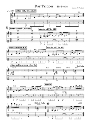 Play Official version of Day tripper Sheet Music by The Beatles for ...