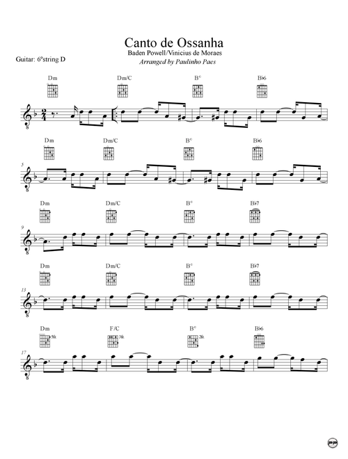 Canto De Ossanha (Arr. Paulinho Paes) - Astrud Gilberto (Solo Guitar)