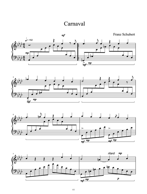 Schumann Carnaval - No. 12 Chopin (Piano solo) (Arr. Franz Schubert) (Piano Solo)