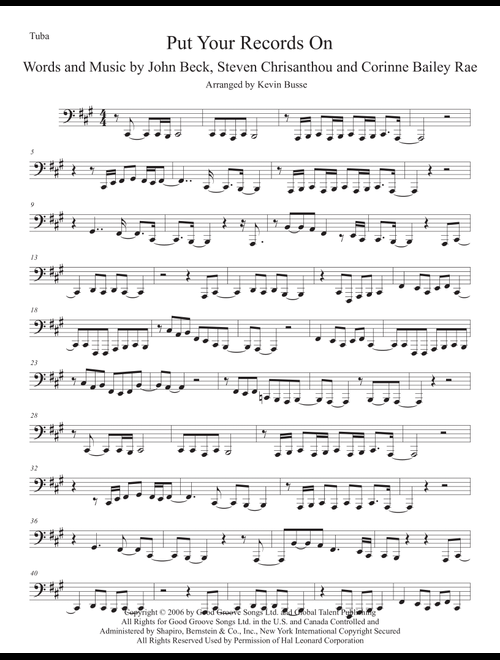 Put Your Records On (Arr. Kevin Busse) - Corinne Bailey Rae (Tuba Solo)