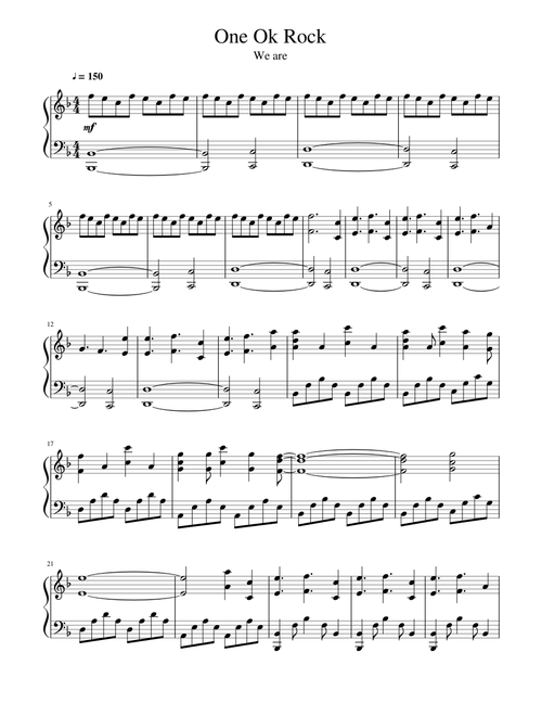 One OK Rock sheet music by asknancymore | Play, print, and