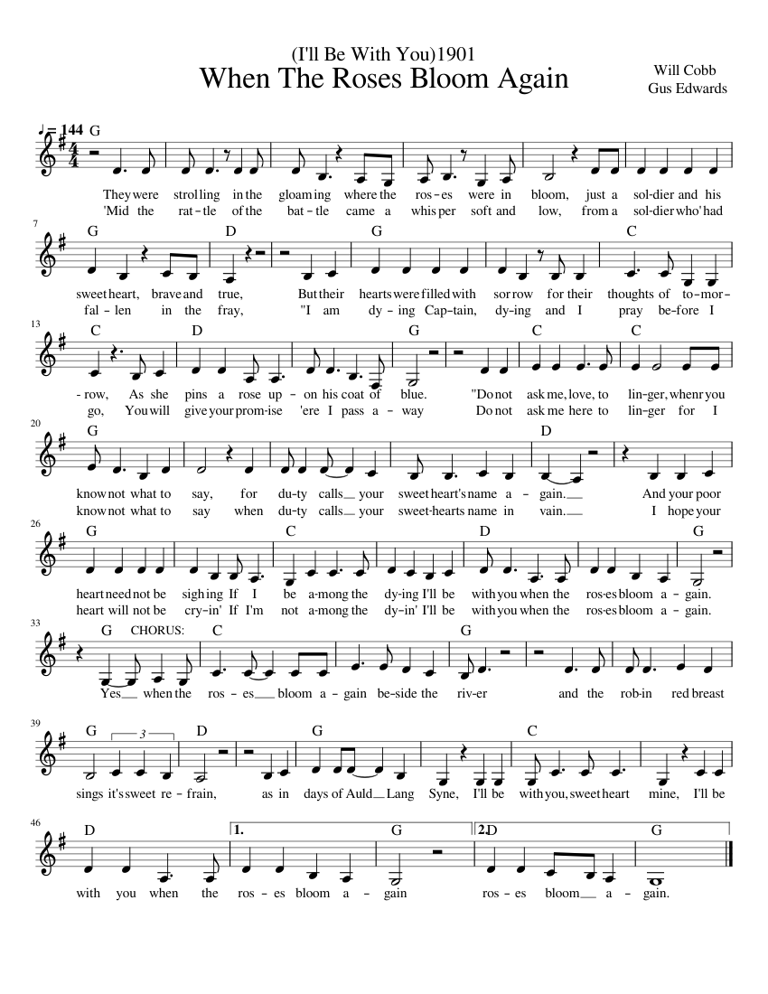 When The Roses Bloom Again Sheet music for Piano (Solo)