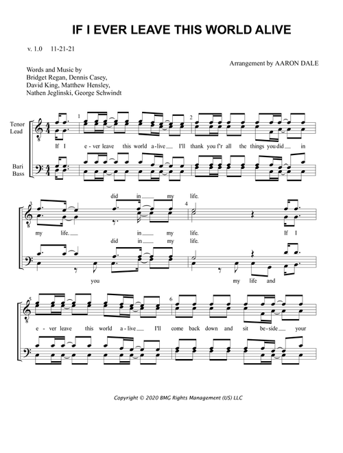 If I Ever Leave This World Alive (Arr. Aaron Dale) - Flogging Molly (Barbershop Quartet)