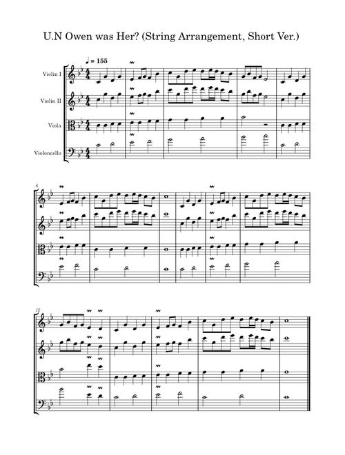 U.N.Owen Was Her – ZUN (String Arrangement and Short Ver.)