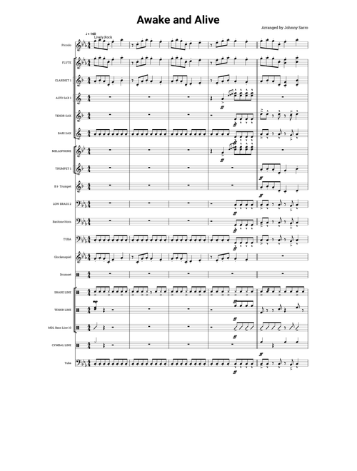 Awake and Alive- Marching Band