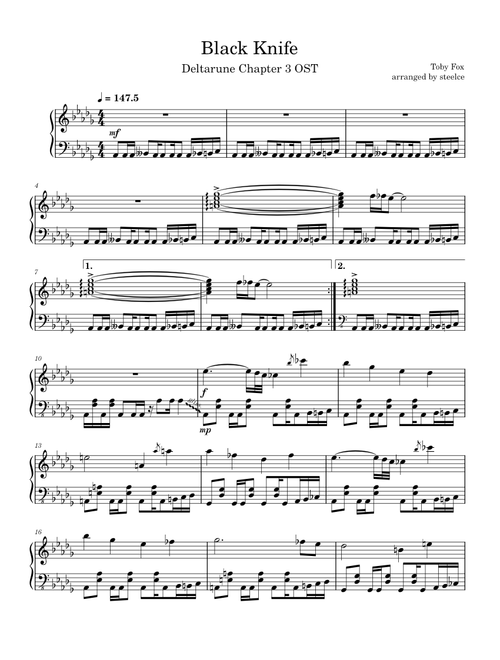 Black Knife - Toby Fox - Deltarune Chapter 3 OST
