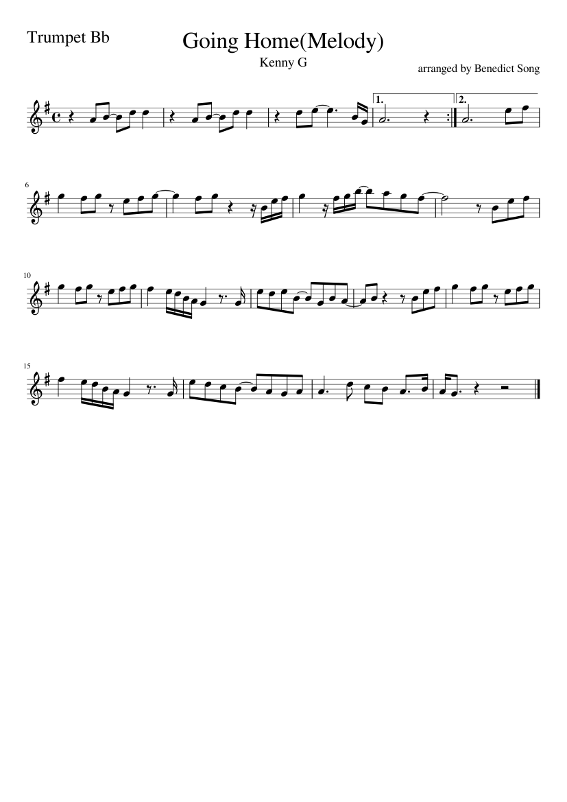 Home(Melody) Sheet music for in b-flat (Solo) Musescore.com
