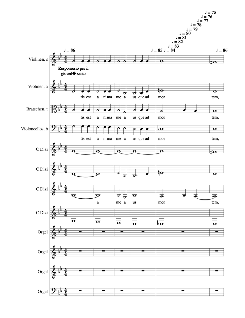 Tristis est anima mea Sheet Music for Organ, Strings group, Flute other (Mixed Ensemble) | MuseScore.com Tristis est anima mea