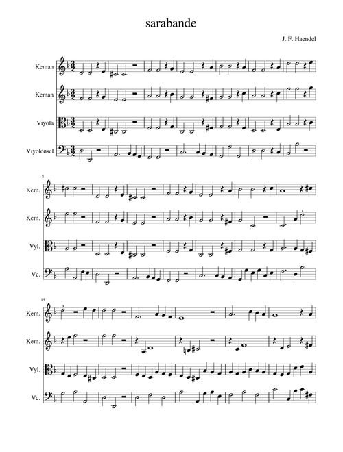 sarabande quartet Haendel