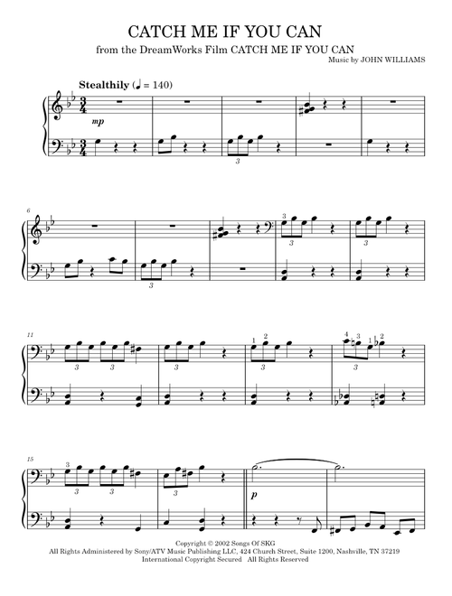 Catch Me If You Can – John Williams (Easy Piano)