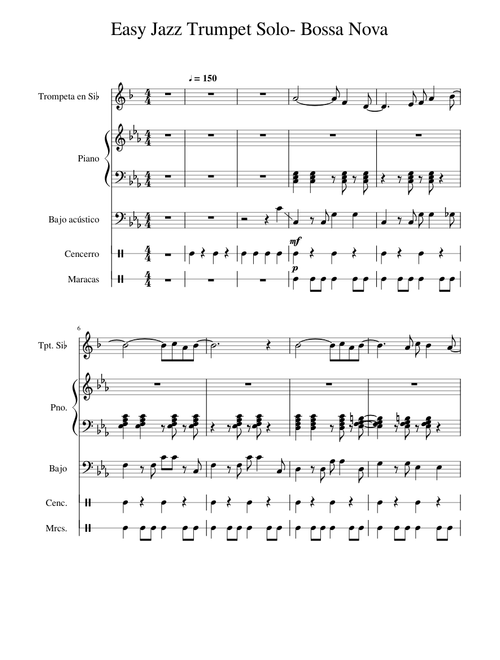 Easy Jazz Trumpet Solo- Bossa Nova