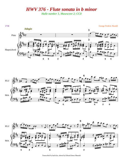 Flute Sonata in B minor, HWV 376 – Georg Friedrich Händel
