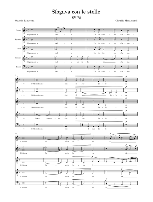 Sfogava con le stelle, SV 78 – Claudio Monteverdi