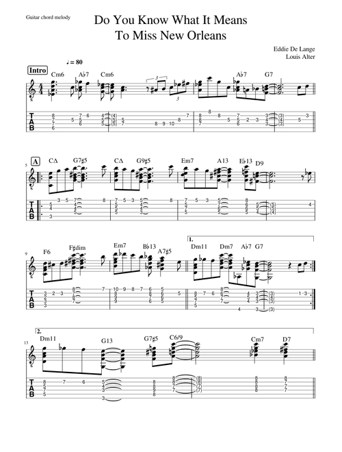 Do You Know What It Means (guitar chord melody)