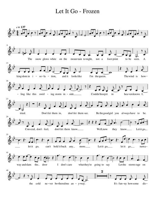 Let it Go, for Bb Trumpet