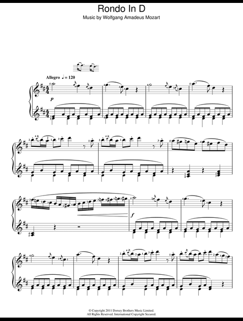 Rondo In D - Wolfgang Amadeus Mozart (Piano Solo)