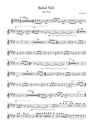アナーキーREBELYELLレコード&タブ譜 Rebel yell – Billy Idol Sheet Music with Chords for Guitar