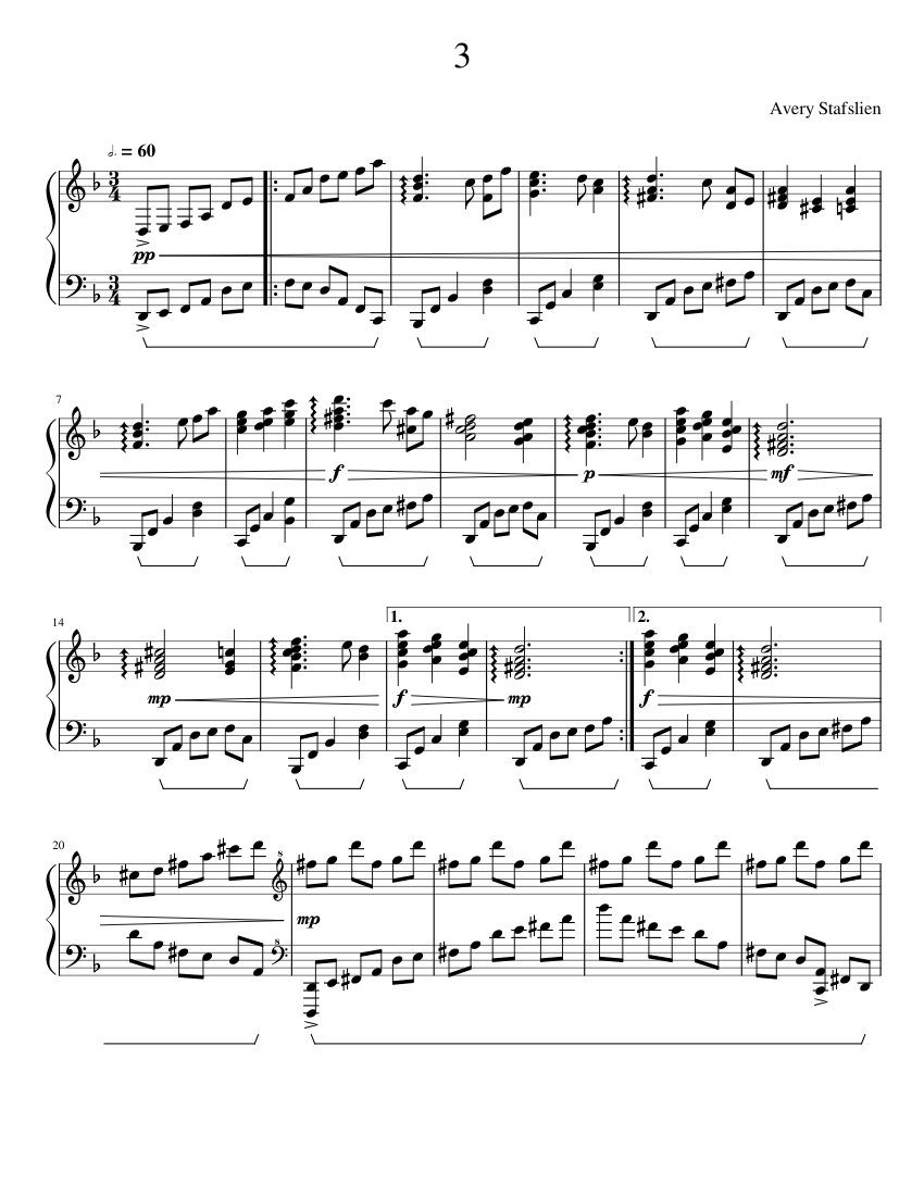 3 Sheet music for Piano (Solo) | Musescore.com