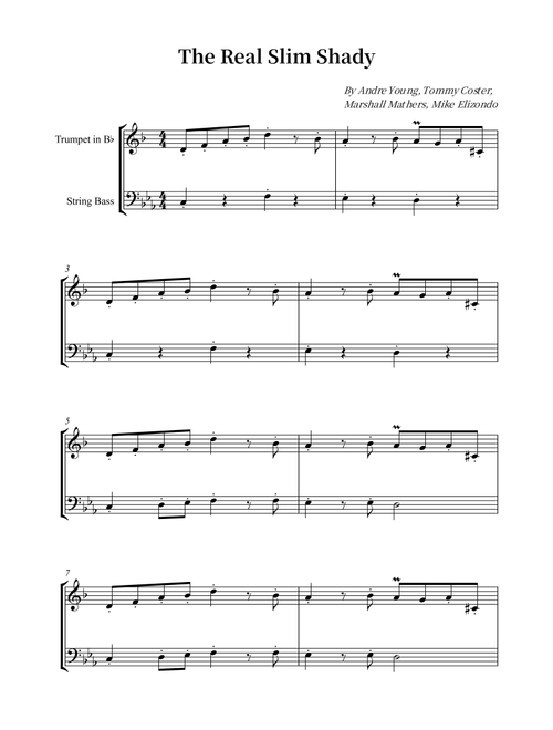 The Real Slim Shady (Arr. Wesley S. SIlva) - Eminem (Instrumental Duet)