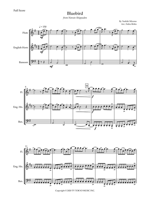 Ikimono Gakari's Blue Bird (Arr. Fabio Britto) - Yoshiki Mizuno (Woodwind Ensemble)