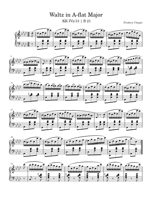 Waltz in A-flat major, B.21 – Frédéric Chopin