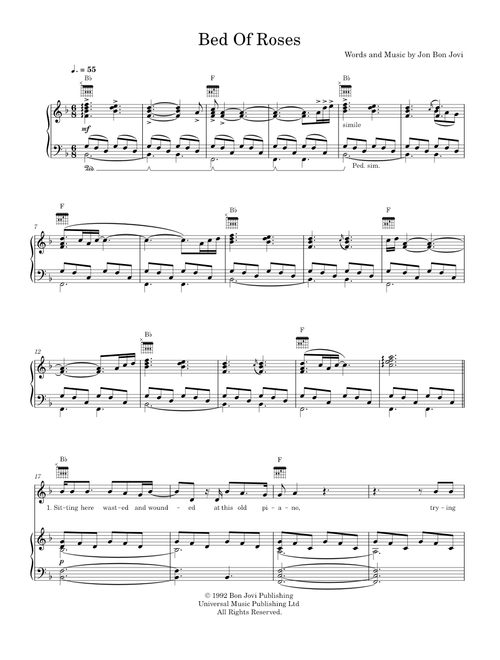 Bed of roses - Bon Jovi (Piano-Voice-Guitar)