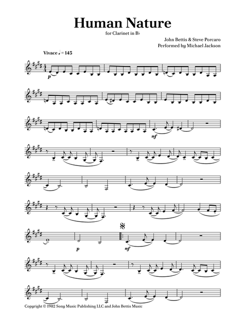 Human Nature (Arr. Caio Costa) - Michael Jackson (Clarinet Solo)
