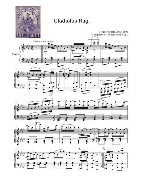 Gladiolus Rag by Scott Joplin (1907)