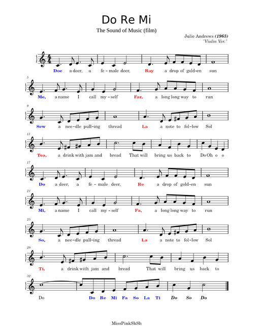 Do-Re-Mi – Rodgers & Hammerstein Do-Re-Mi - The Sound of Music (Violin)