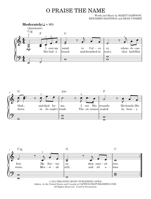 O praise the name - Hillsong Worship (Easy Piano)