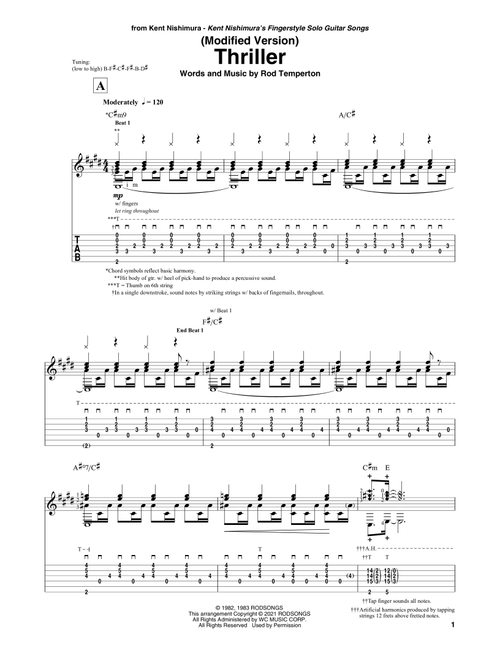 Thriller (arr. Kent Nishimura) - Michael Jackson (Solo Guitar)
