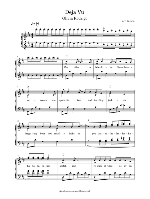 Deja Vu - Olivia Rodrigo (with lyrics and chords)