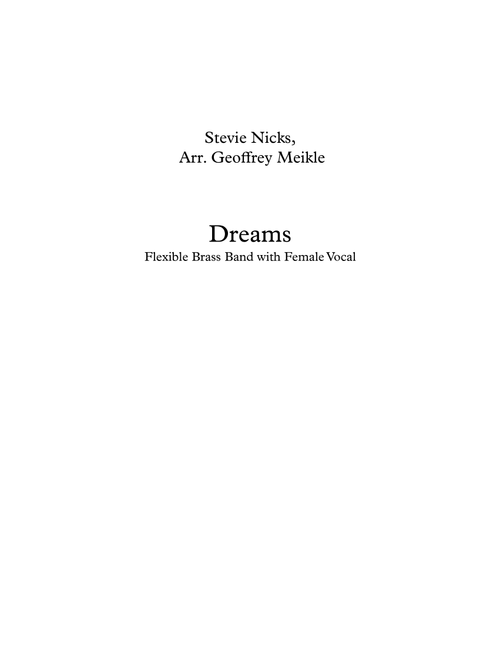 Dreams (Arr. Geoffrey Meikle) - Fleetwood Mac (Brass Band)