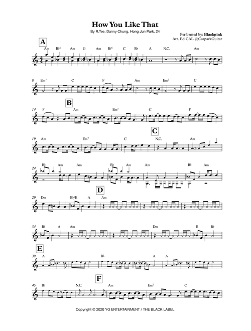 How You Like That (Arr. Ed.CAL) - R.Tee, Hong Jun Park, R. Tee (Small Ensemble)