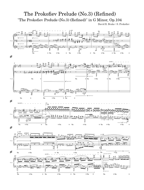 "The Prokofiev Prelude (No.3) (Refined)" in G Minor, Op.104