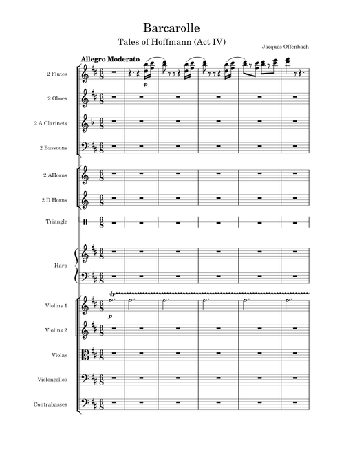 Barcarolle from the Tales of Hoffman (Act IV) by Jacques Offenbach