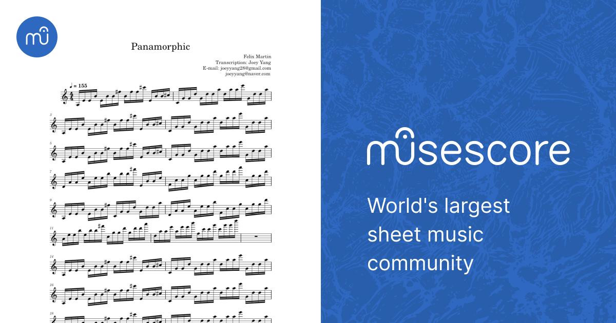 Felix Martin - Panamorphic guitar riff part Sheet music for Violin ...