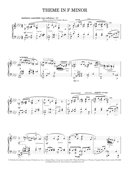 Theme In F Minor - Dudley Moore (Solo)