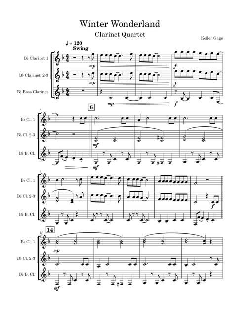 Winter Wonderland - For Clarinets