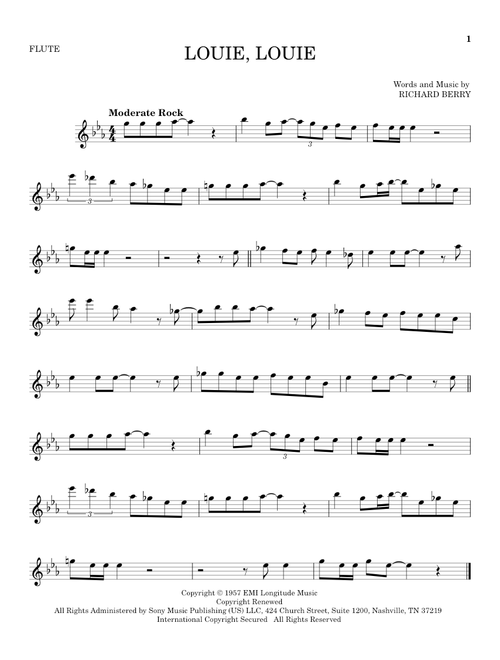 Louie, Louie - Kingsmen (Flute Solo)