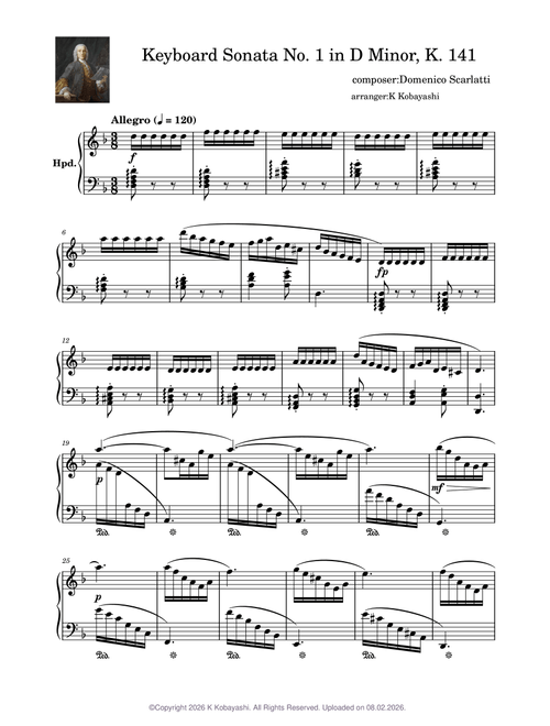 Keyboard Sonata in D minor, K.141 – Domenico Scarlatti