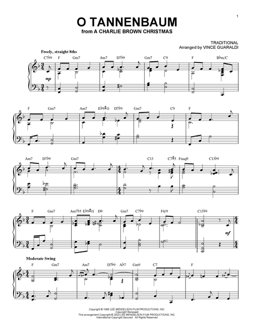 O Tannenbaum [Jazz version] (arr. Brent Edstrom) - Traditional (Piano Solo)