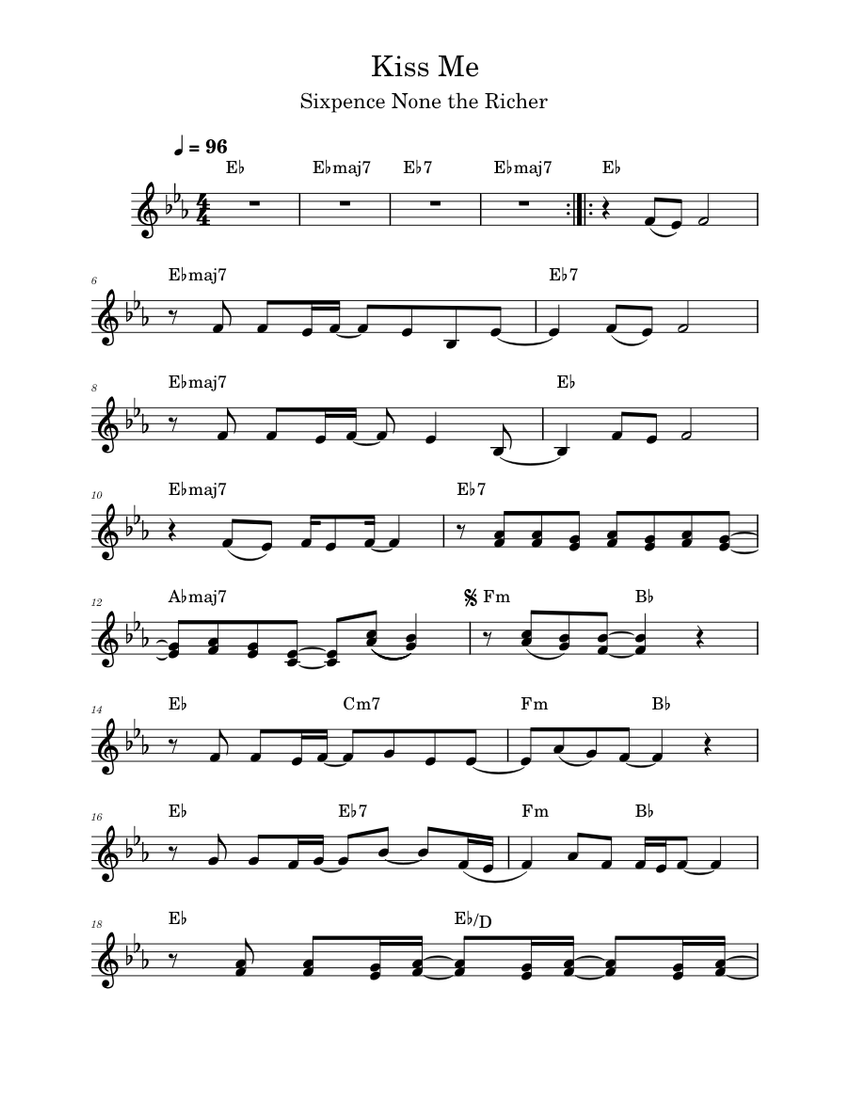 kiss-me-sixpence-none-the-richer-sheet-music-with-chords-for-piano
