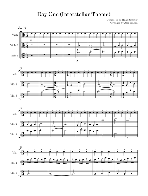 Day One – Hans Zimmer interstellar (Viola Trio)