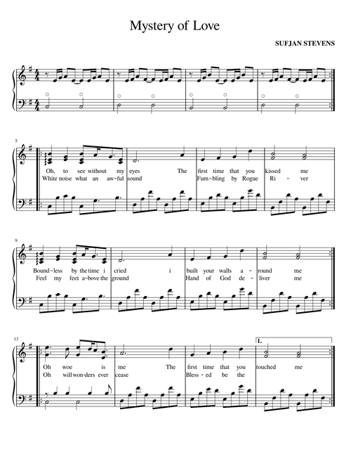 Mystery of Love – Sufjan Stevens